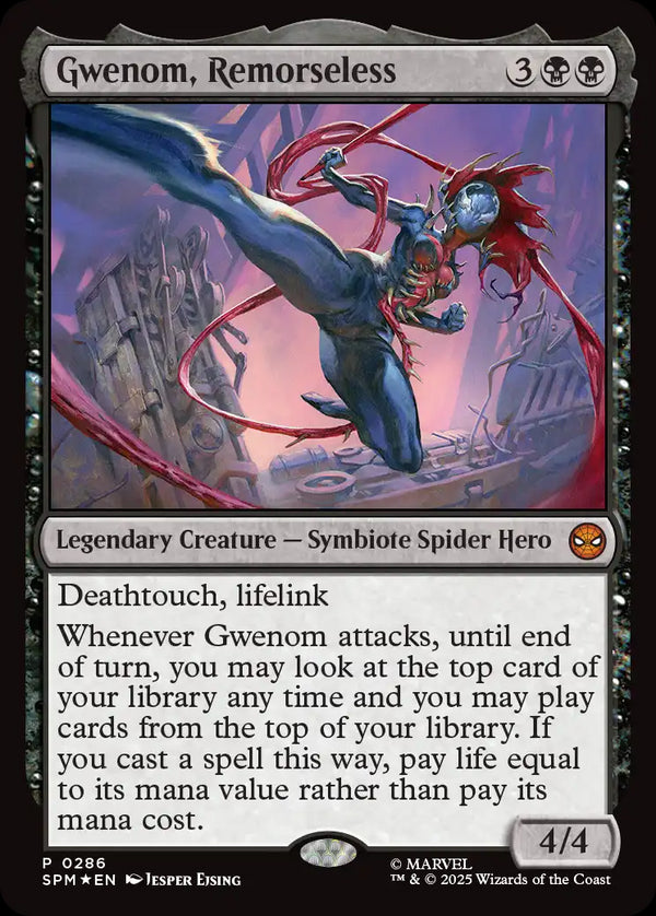 【Foil】(SPM-Promo-Bundle)Gwenom, Remorseless/情け容赦無き者、グウェノム【No.0286】【英語】